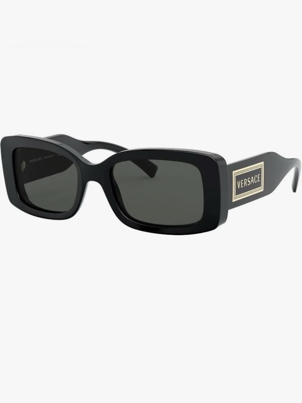 Versace Black & Gold Rectangular Women's Sunglasses